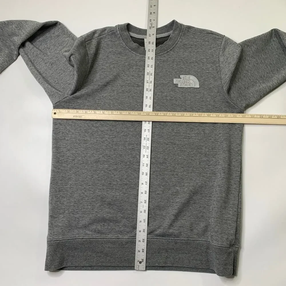 The North Face Sweatshirt Men L Large Grey Fleece Lined Half Dome Patch Crew
